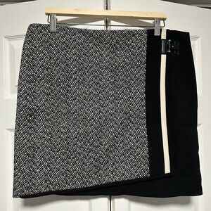 Elegant Black and White Tweed Skirt